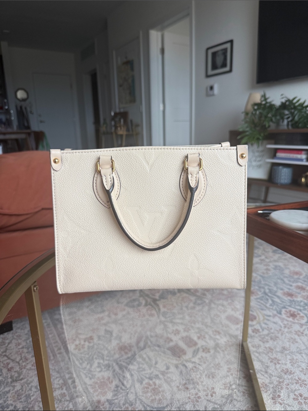 Louis Vuitton OnTheGo PM Cream with Gold Hardware - Picture 4 of 11